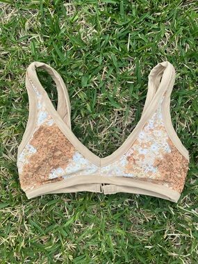 aerie Cream Floral Bikini Top